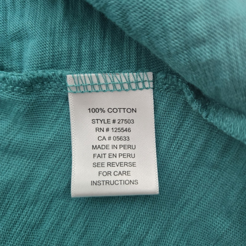 Habitat Womens Slub Knit Tunic Top Size M Teal Flowy Lagenlook Casual Relaxed - Picture 4 of 6